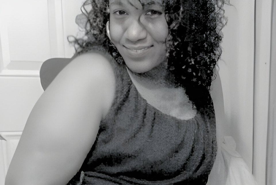 A black and white portrait of Mitchelle Blair, the mother at the center of the infamous Mitchelle Blair Case.