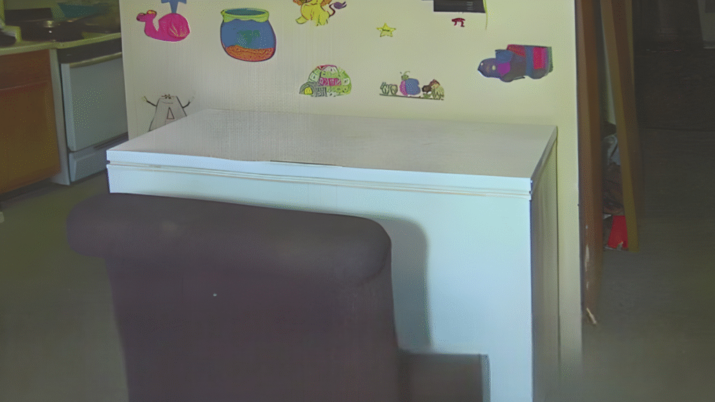 The chest freezer where the children's bodies were discovered, a key piece of evidence in the Mitchelle Blair Case.